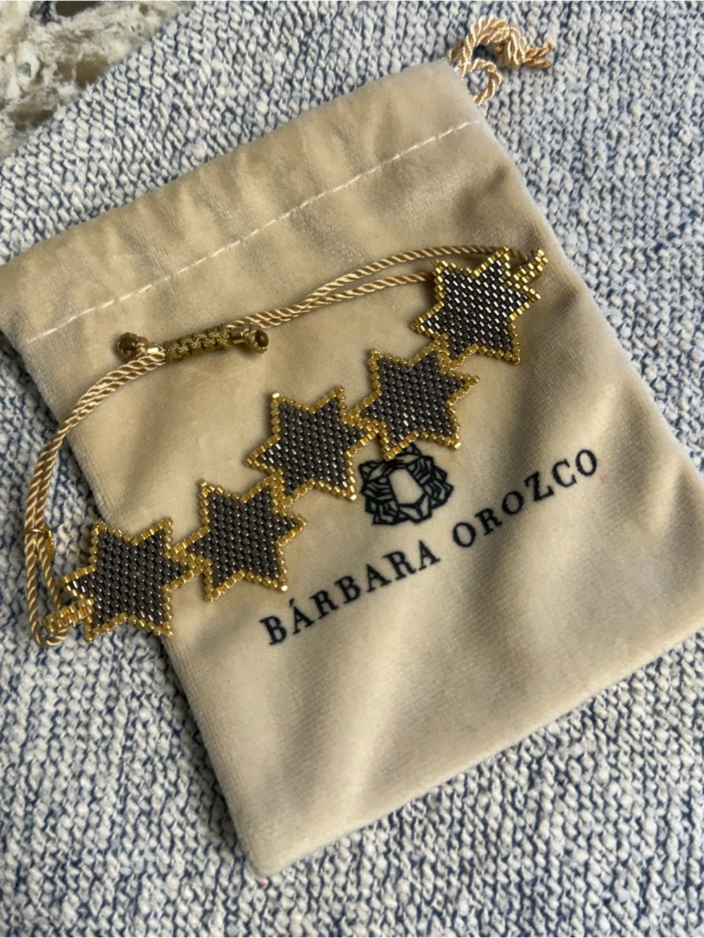 Gold and Gray Star Bracelet